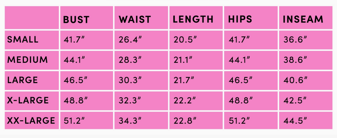 top size chart