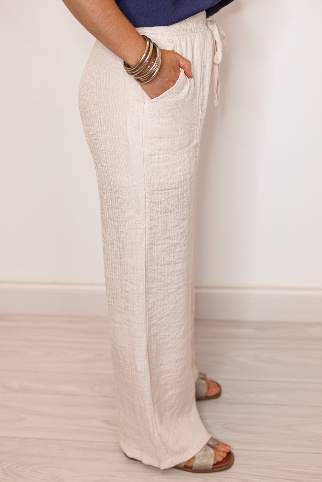 light beige linen beachy pants