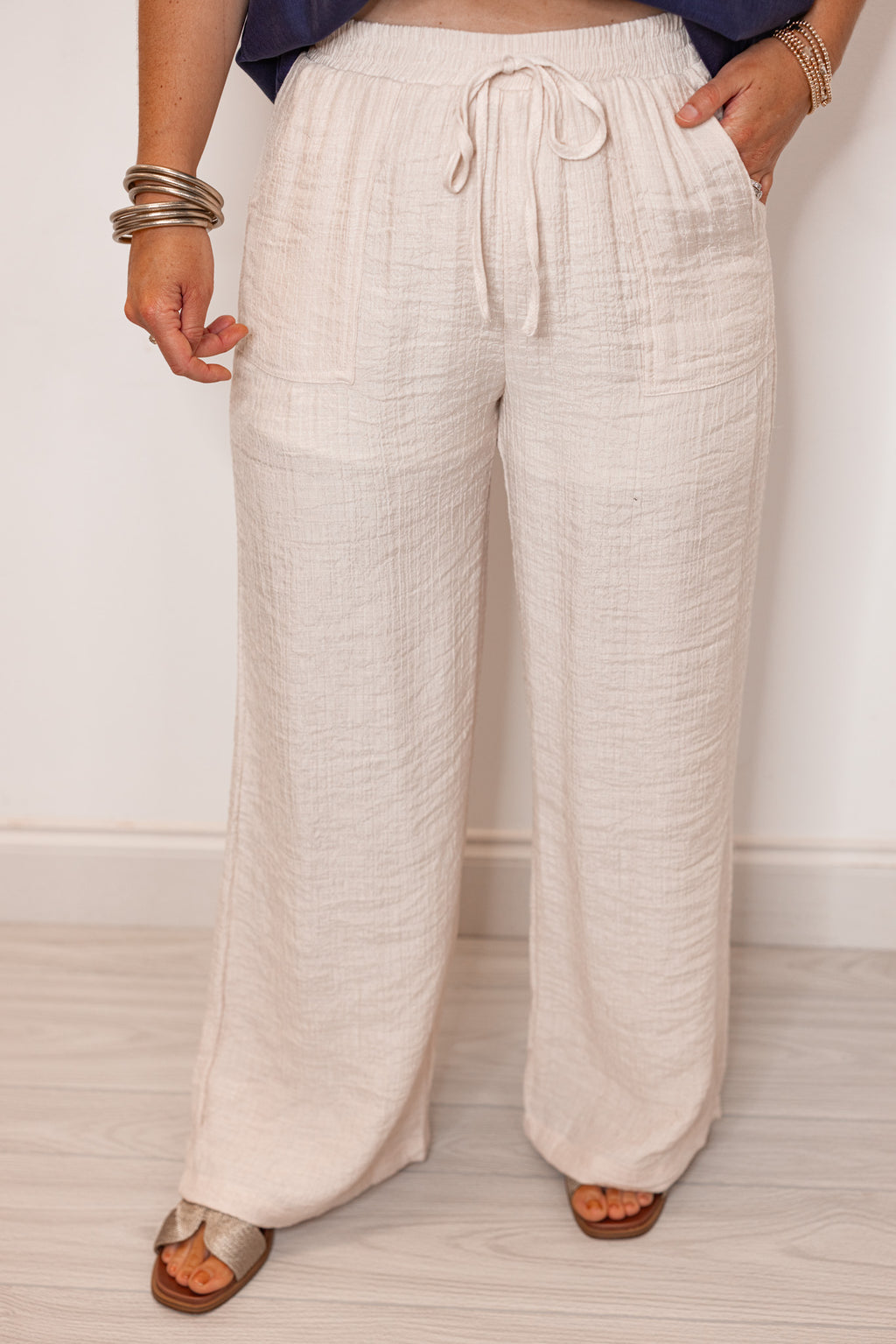 light beige linen beachy pants