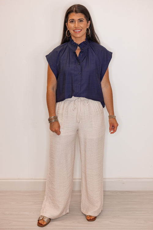 light beige linen beachy pants