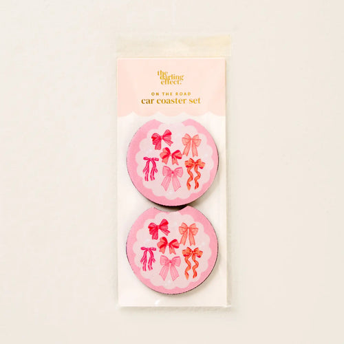 the darling effect car coasters set bows