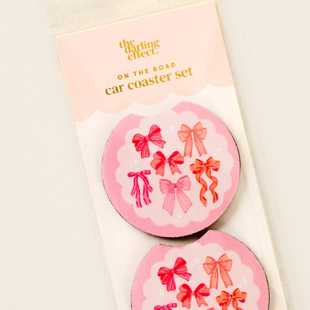 the darling effect car coasters set bows