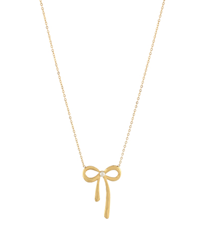 pearl bow necklace