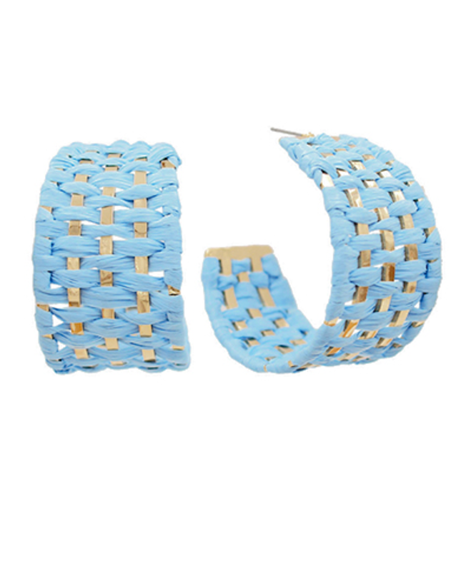BLUE raffia hoops