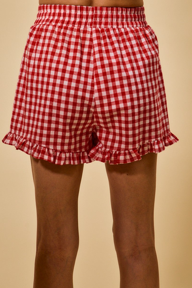 Red and white gingham shorts july 4th outfits