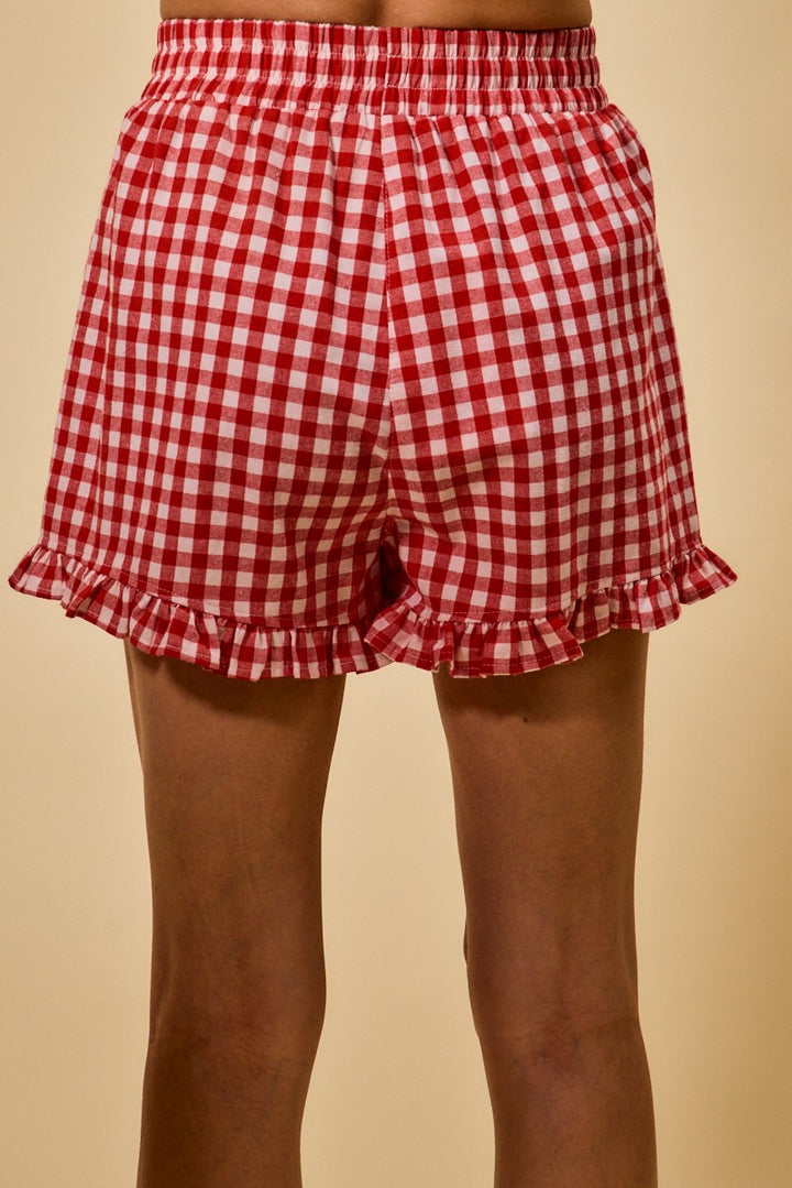 Red and white gingham shorts july 4th outfits
