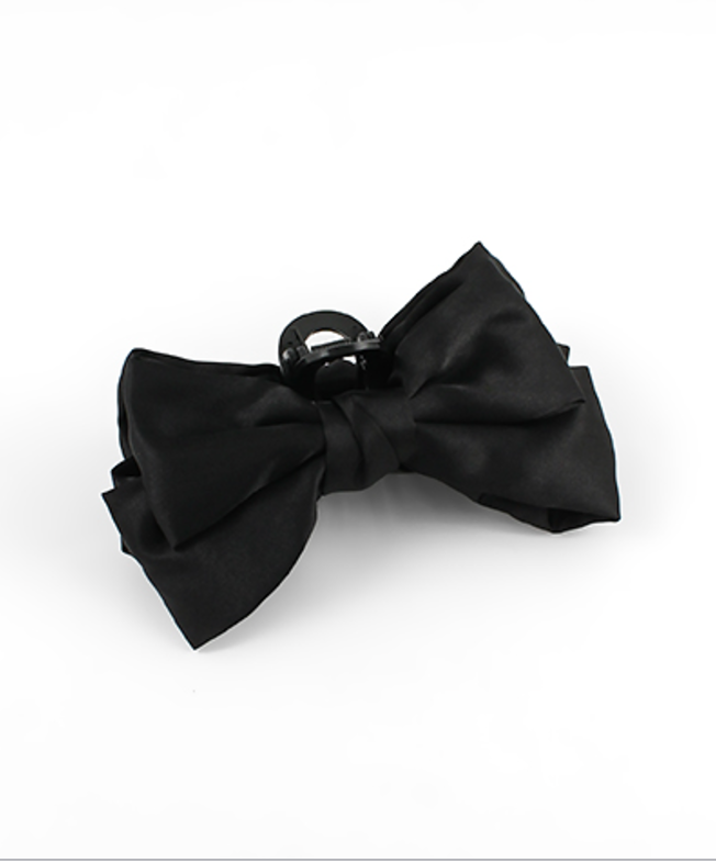 black bow hair claw clip