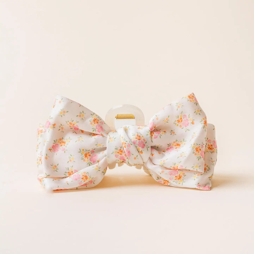 satin floral hair claw clip