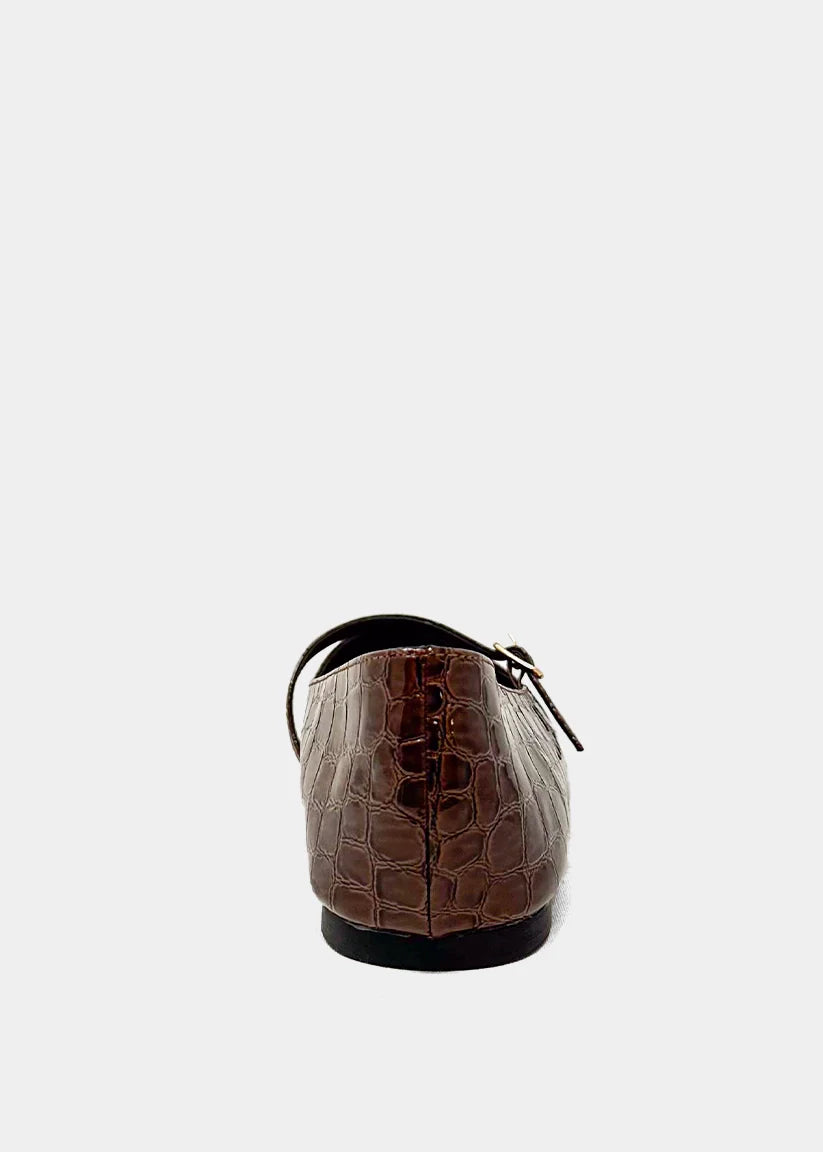 shu shop brown croc print ballet flats