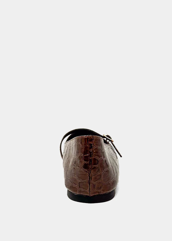 shu shop brown croc print ballet flats