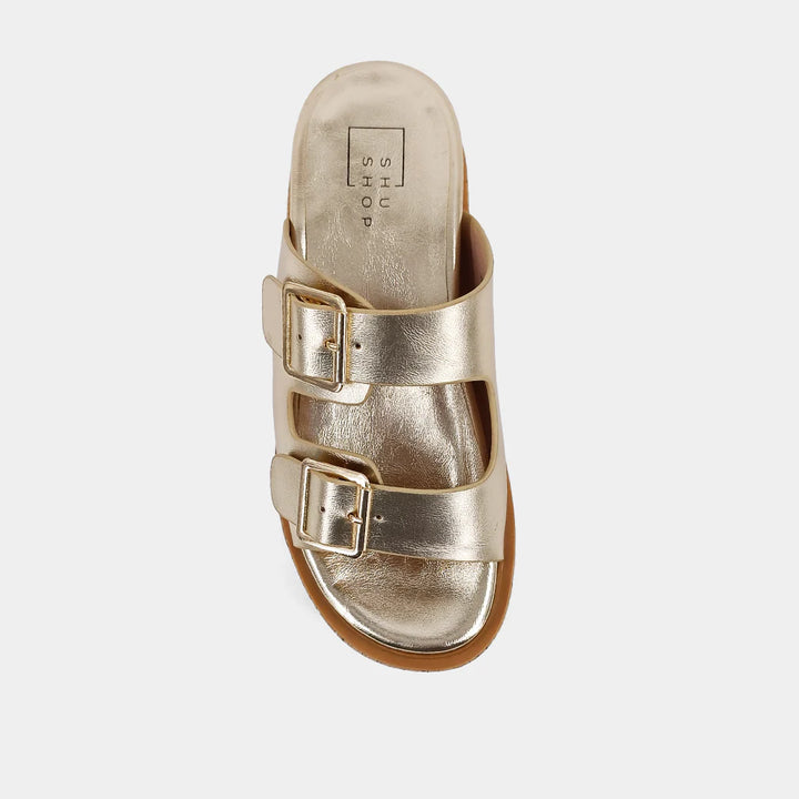 shu shop lucinda gold platform wedge sandals wide