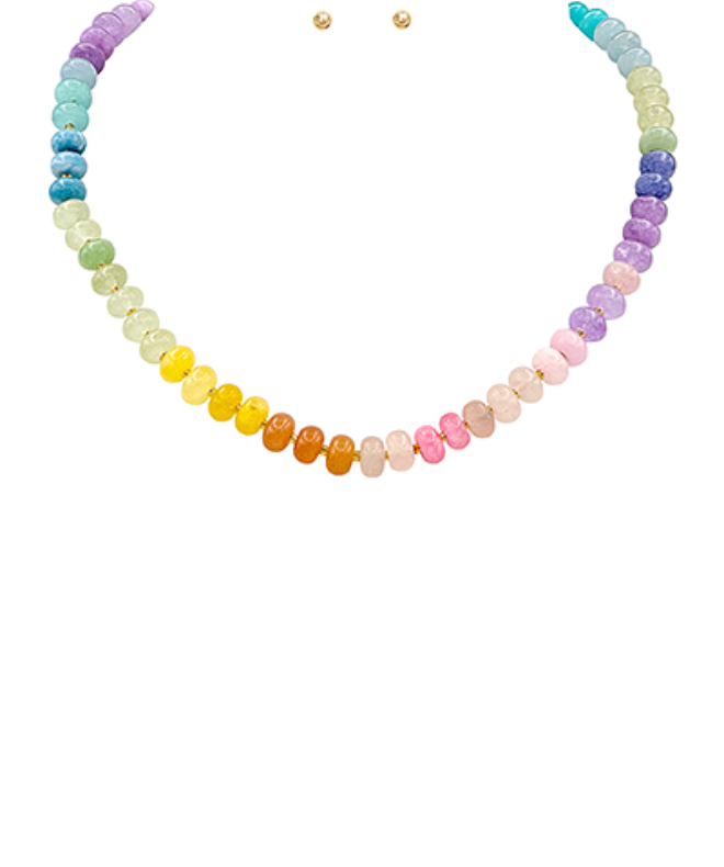 colorful beaded necklace rondelle