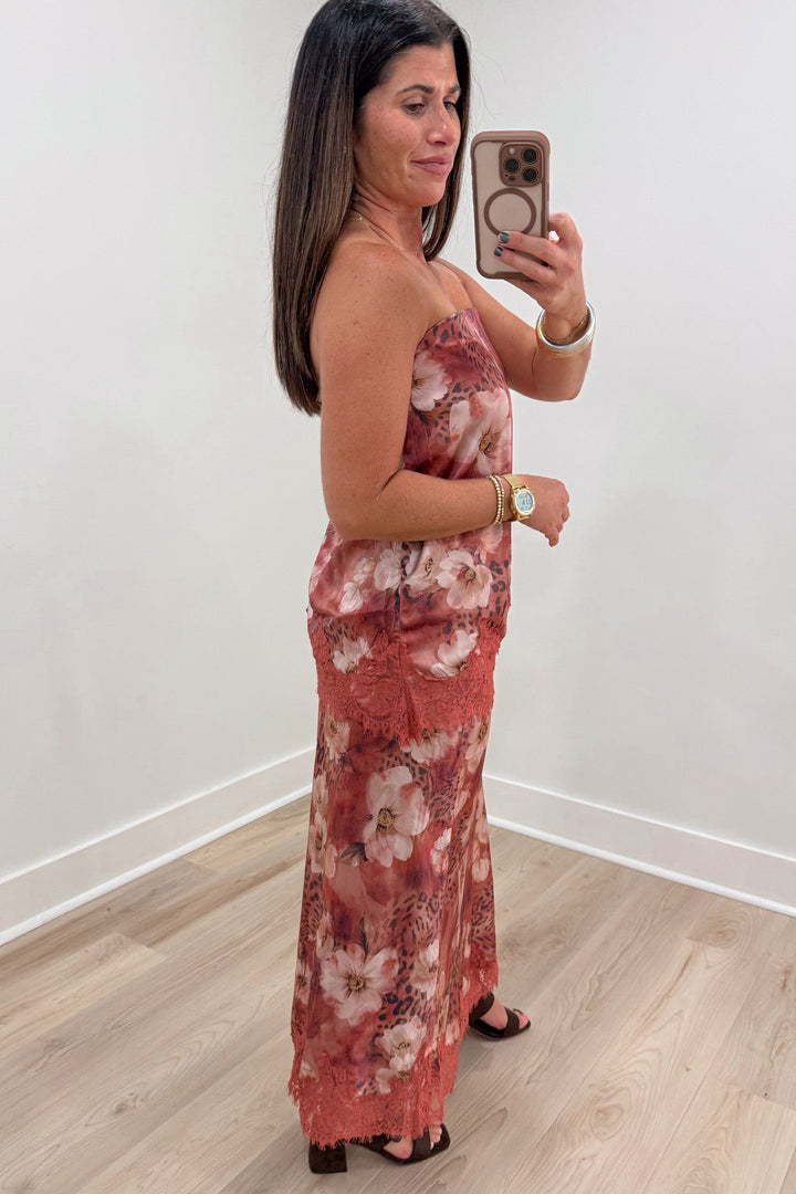tcec satin lace leopard print skirt event wear
