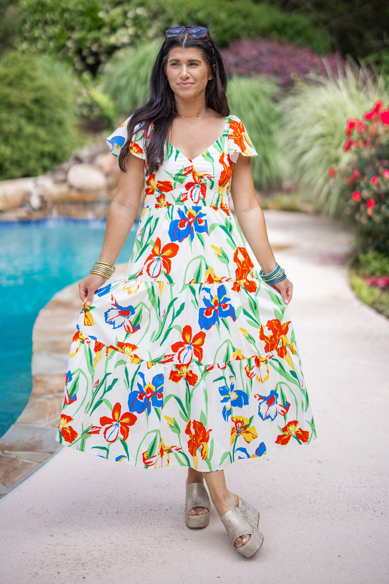 thml tropical midi dress