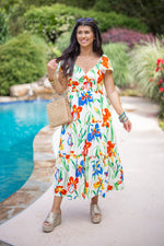 thml tropical midi dress