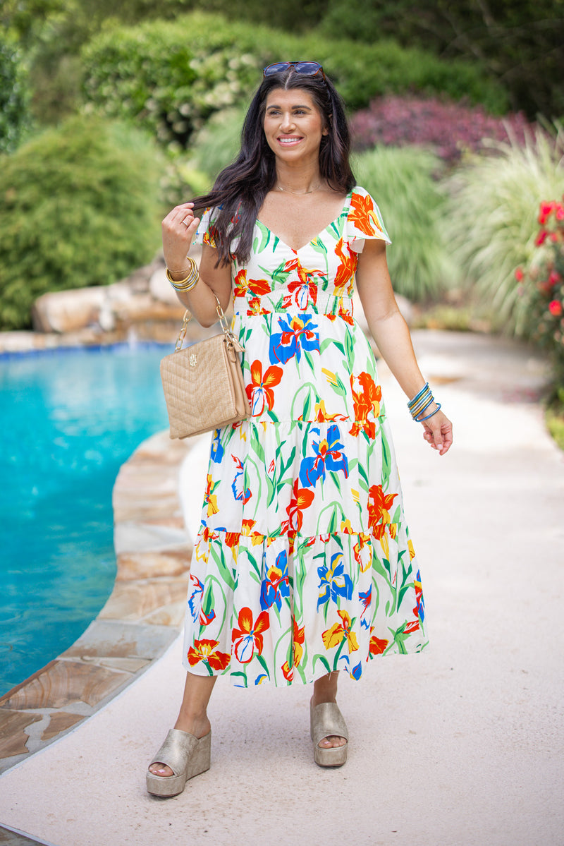 thml tropical midi dress