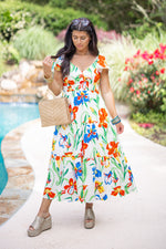 thml tropical midi dress