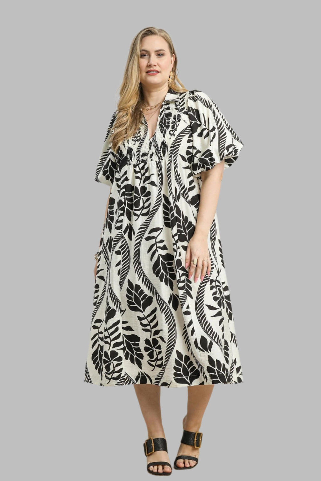 umgee plus size black midi dress