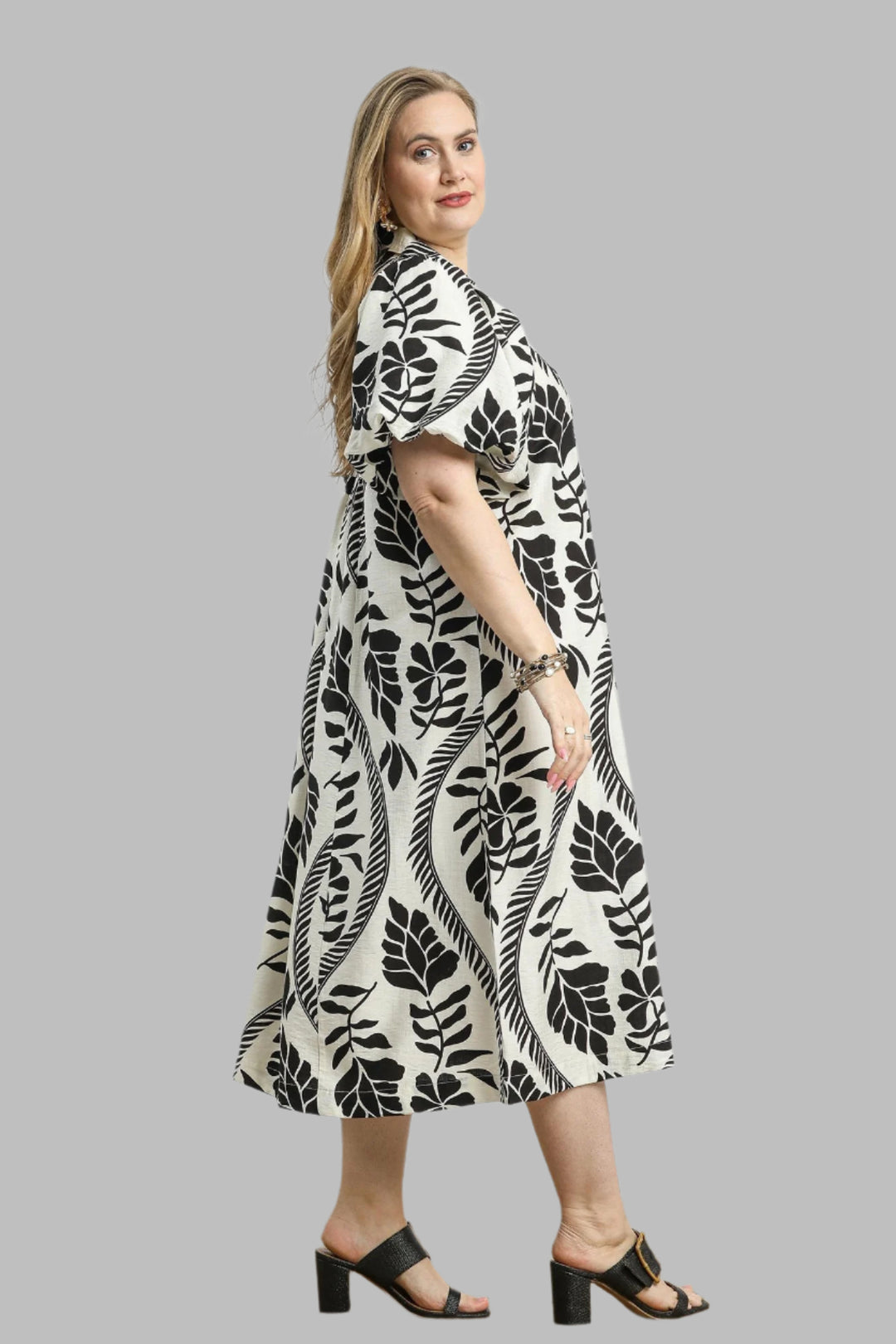 umgee plus size black midi dress