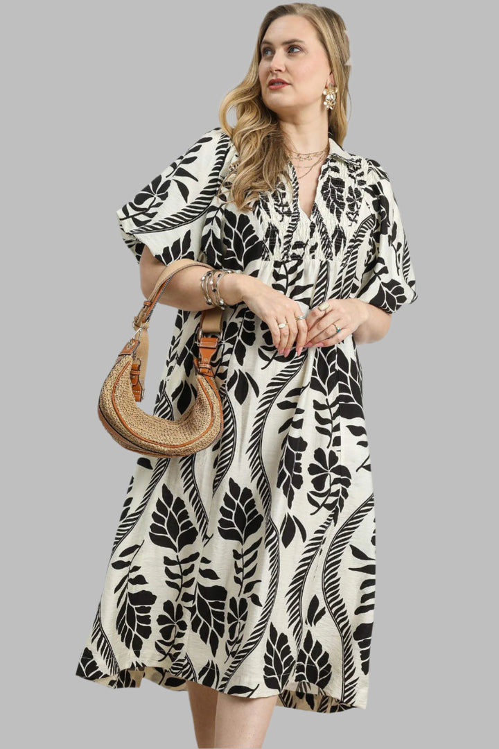umgee plus size black midi dress
