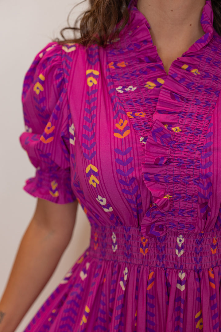 umgee modest fit pink midi dress
