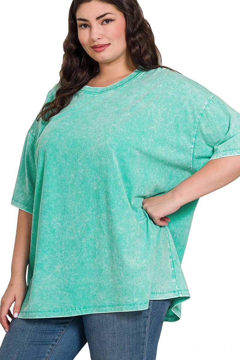 Washed Turquoise Boyfriend Tee