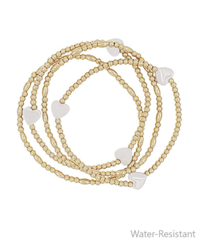 dainty heart beaded bracelets