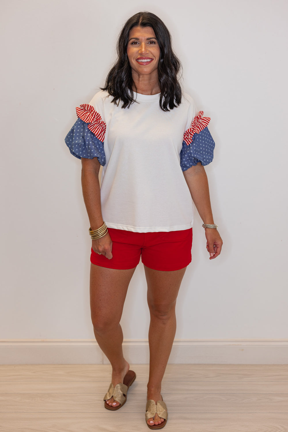 red white blue america top