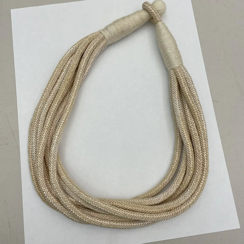 women's rope slub chunky necklace ecru details