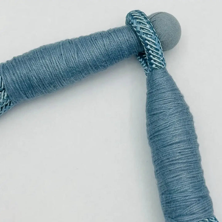 women's rope slub necklace dusty blue clasp