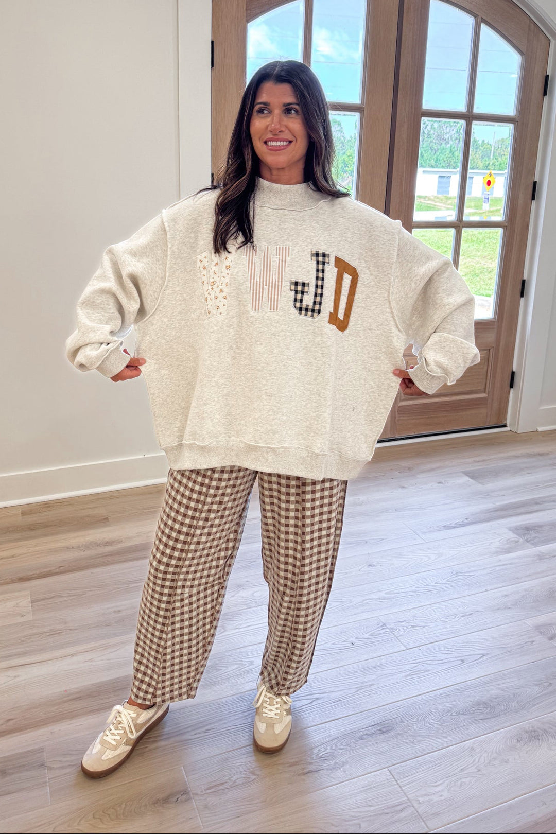 what would Jesus do oversized mock neck pullover